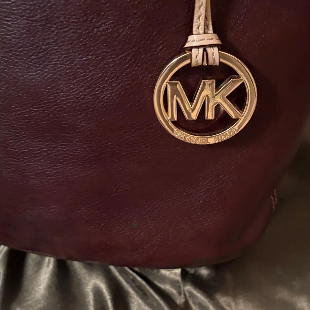 Michael Kors Deep Dark Chocolate Tote with Beige Straps